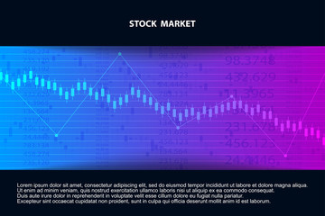 Abstract background with graph chart finance. Stock market and exchange. Business concept. Stock market data. Vector illustration