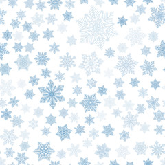 Snowflakes seamless pattern for Christmas decoration, cards, fabric or gift wrapping vector background