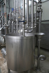 Storage Tanks For Milk Used For Milk Products Production In The Modern Dairy Plant