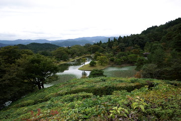 Kyoto,Japan-September 6, 2015: Shugakuin Imperial Villa or Shugakuin Rikyu in Kyoto in autumn