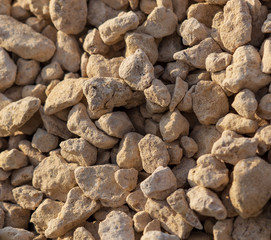 White gravel on a construction site as an abstract background