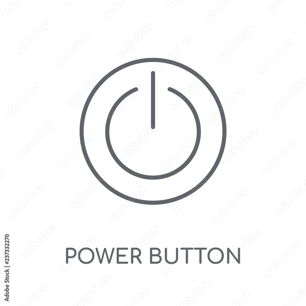 Poster power button linear icon. modern outline power button logo concept on white background from smarthom