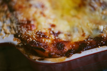 Homemade lasagna food photography recipe idea