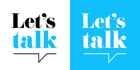 Let's talk