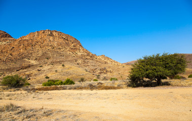 Damaraland, Namibia, a vast semi desert arid region in Namibia.