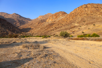 Damaraland, Namibia, a vast semi desert arid region in Namibia.