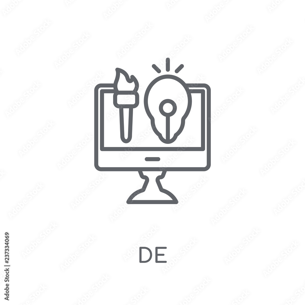 Poster design linear icon. modern outline design logo concept on white background from startup strategy and