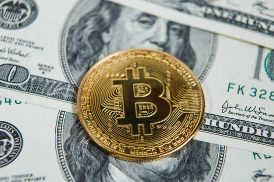 E business concept bitcoin vs dollar