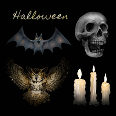 Illustration of Happy Halloween icons vector
