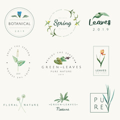 Set of nature and plant logo vectors