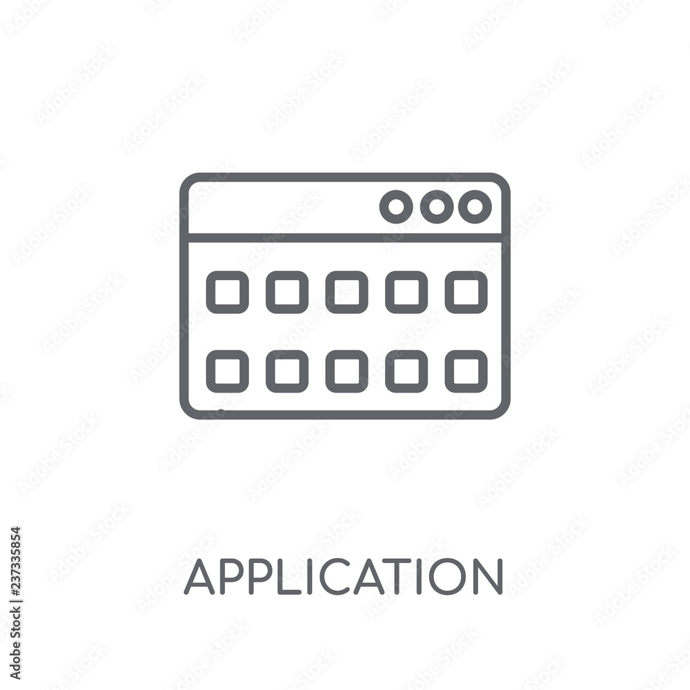 Poster application linear icon. modern outline application logo concept on white background from technology
