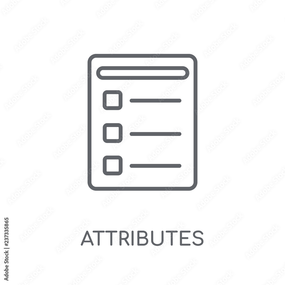 Poster attributes linear icon. modern outline attributes logo concept on white background from technology c