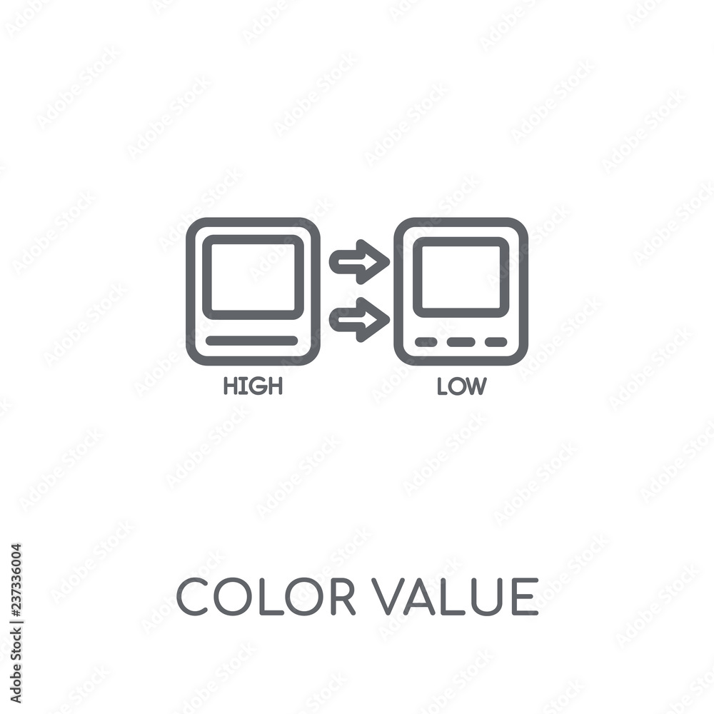 Poster color value linear icon. modern outline color value logo concept on white background from technology