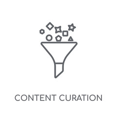 Content curation linear icon. Modern outline Content curation logo concept on white background from Technology collection