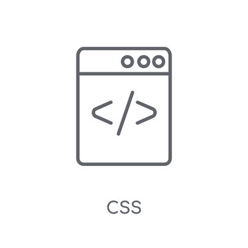 CSS linear icon. Modern outline CSS logo concept on white background from Technology collection