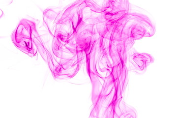 Fototapeta premium Purple smoke on white background