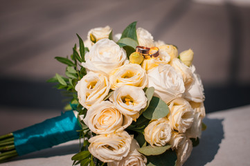 Wedding flower bouquet on the background