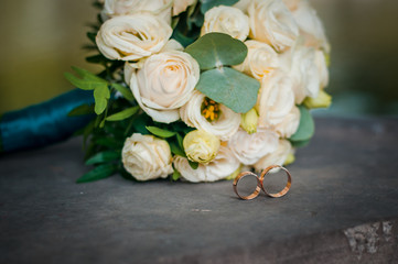 Wedding flower bouquet on the background