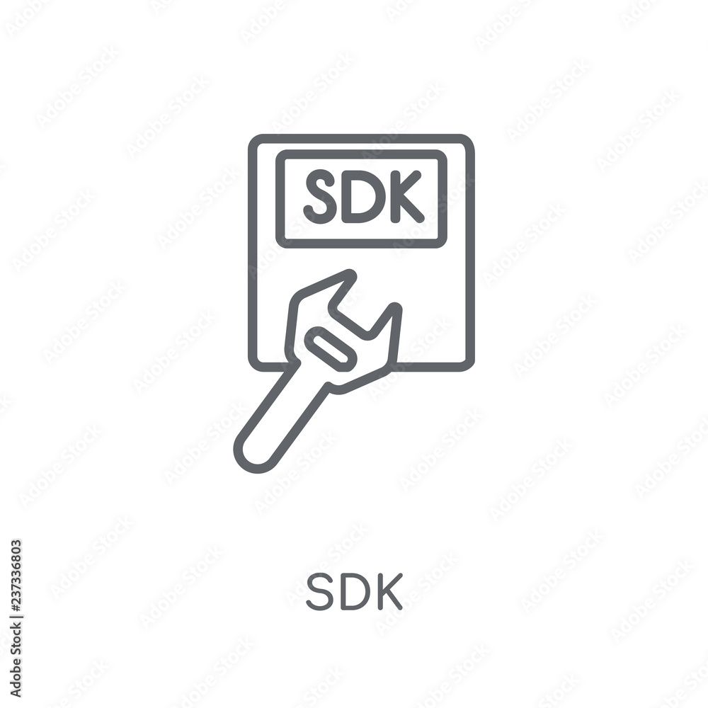 Poster sdk linear icon. modern outline sdk logo concept on white background from technology collection