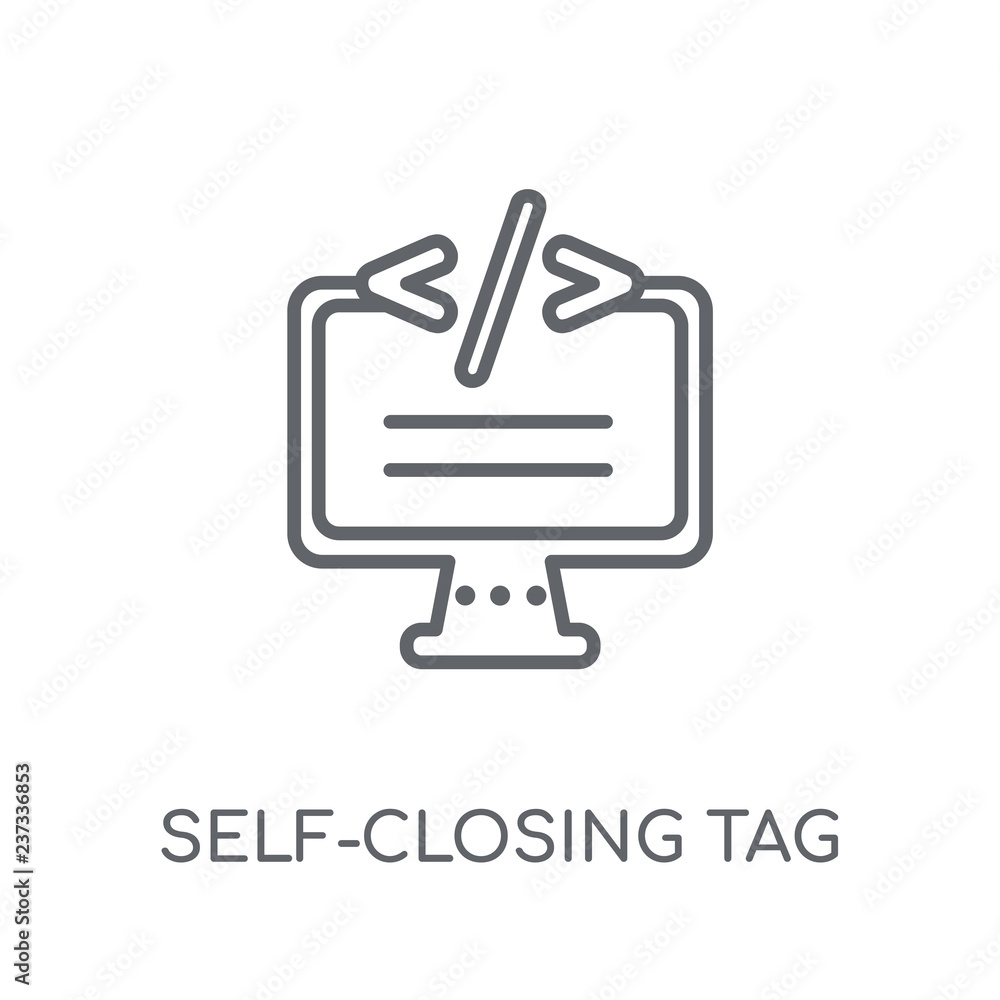 Poster self-closing tag linear icon. modern outline self-closing tag logo concept on white background from 