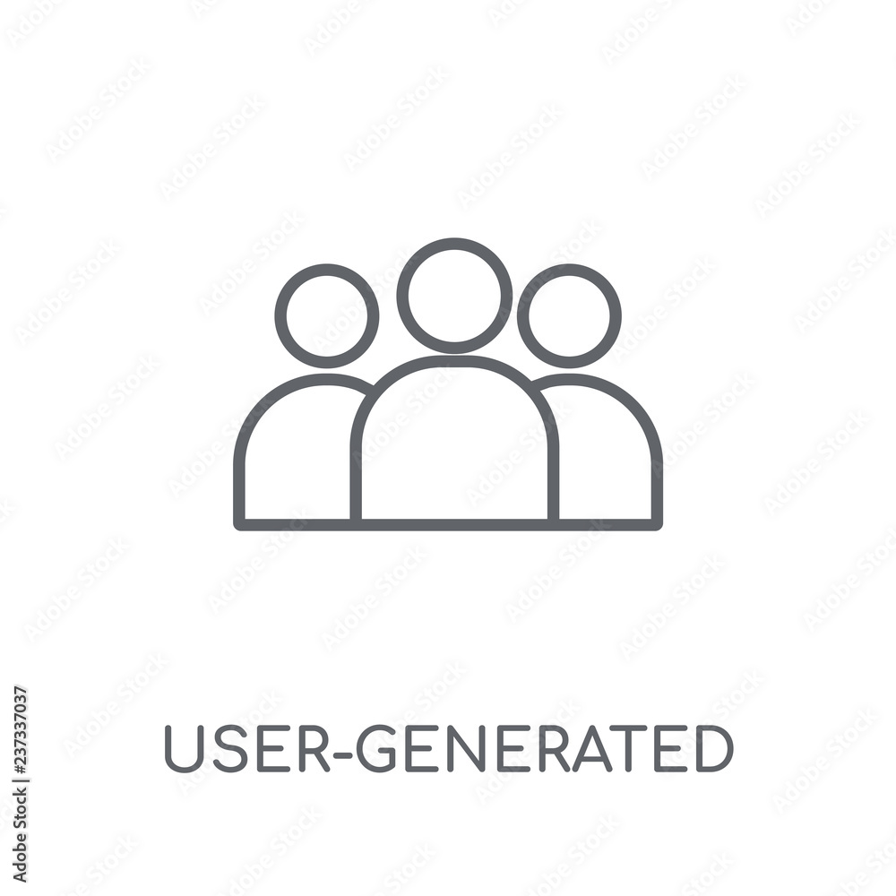 Poster user-generated content linear icon. modern outline user-generated content logo concept on white back