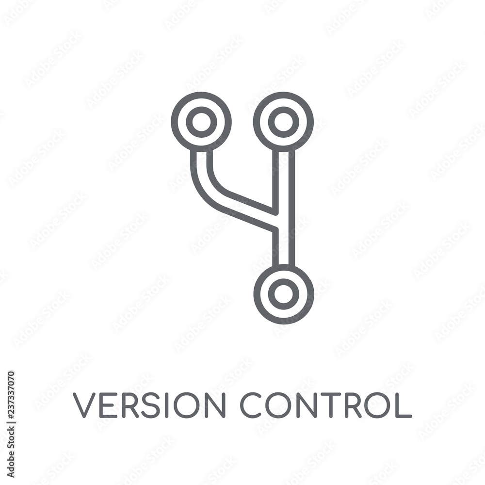 Poster version control linear icon. modern outline version control logo concept on white background from te