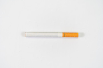 Tobacco Cigarette close up with white background