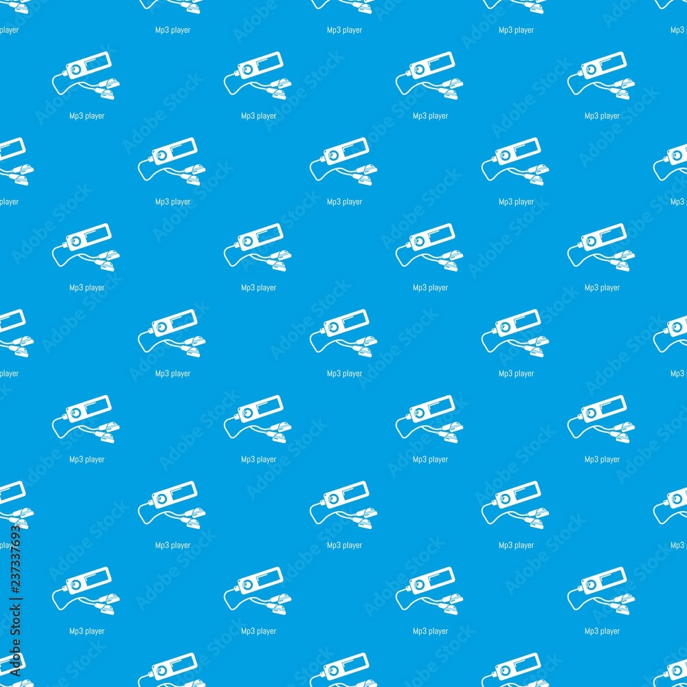Poster mp3 player pattern vector seamless blue repeat for any use