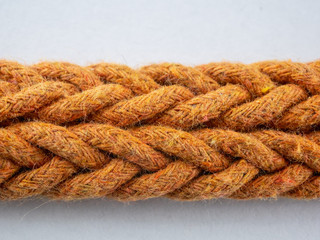 Belt made of rope White background