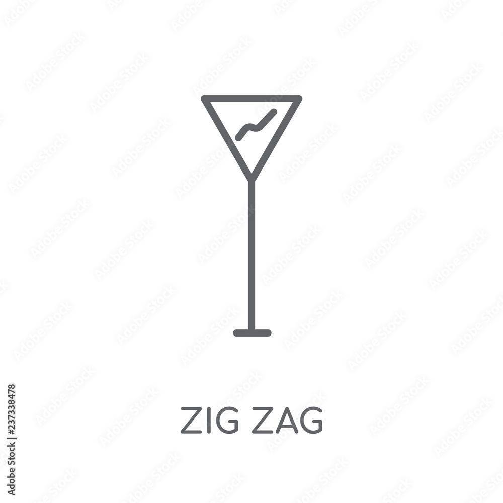Poster zig zag sign linear icon. modern outline zig zag sign logo concept on white background from traffic 
