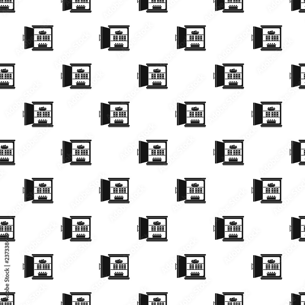 Poster open food fridge pattern seamless vector repeat geometric for any web design