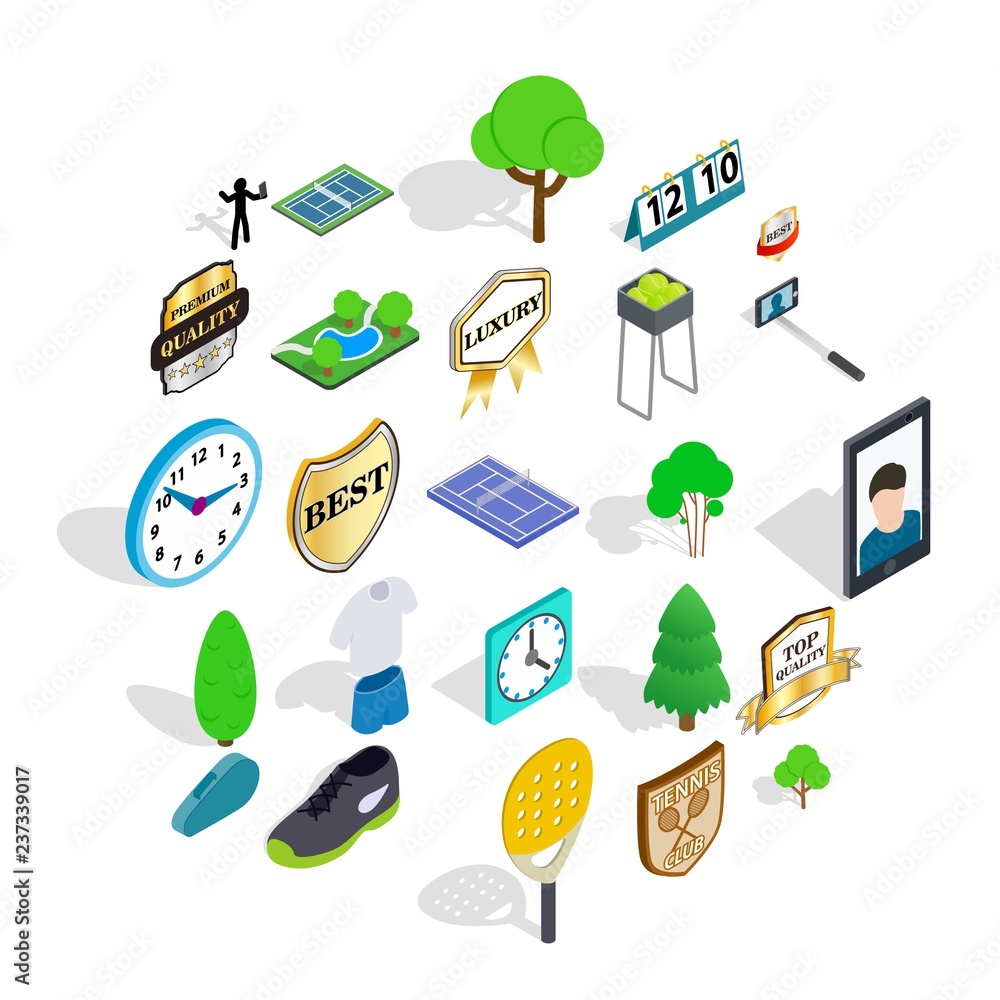 Poster tourney icons set. isometric set of 25 tourney vector icons for web isolated on white background