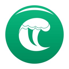 Wave water scene icon. Simple illustration of wave water scene vector icon for any design green