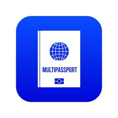 Multipassport icon digital blue for any design isolated on white vector illustration