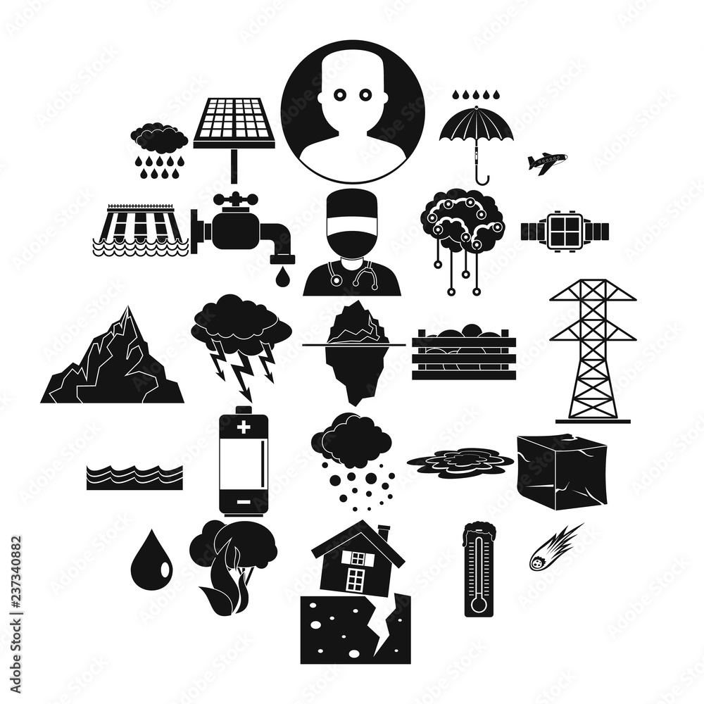 Poster danger icons set. simple set of 25 danger vector icons for web isolated on white background