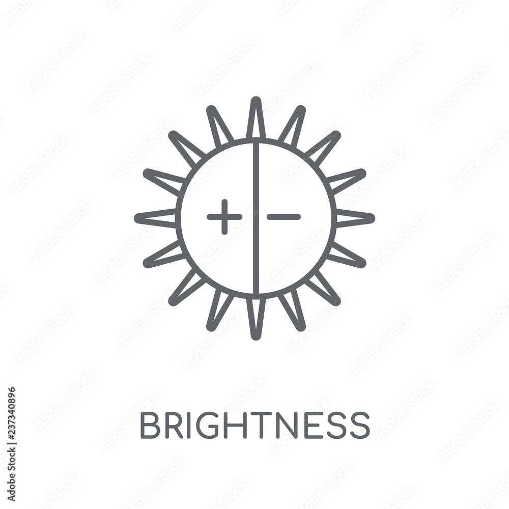 Poster brightness linear icon. modern outline brightness logo concept on white background from user interfa