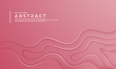 Pink abstract paper cut background. Abstract textured with wavy layers.