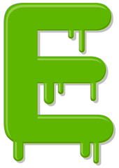Dripping letter E vector icon