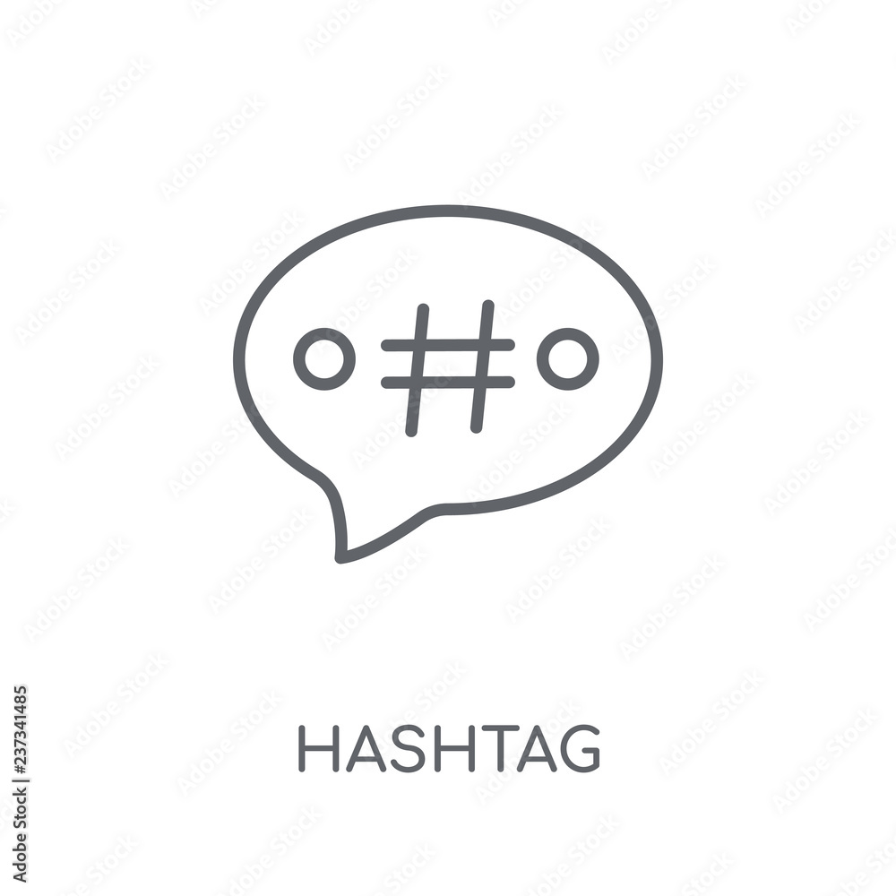 Poster hashtag linear icon. modern outline hashtag logo concept on white background from user interface and