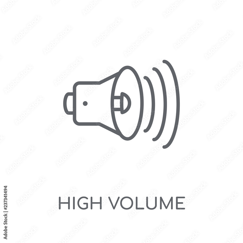 Poster high volume linear icon. modern outline high volume logo concept on white background from user inter