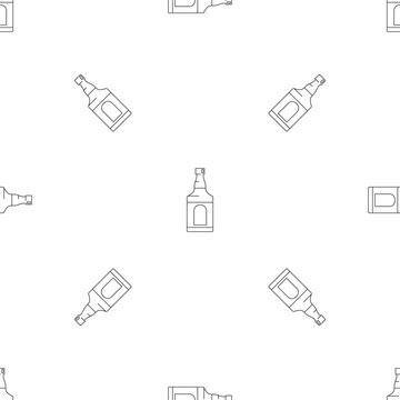 Whiskey bottle icon. Outline illustration of whiskey bottle vector icon for web design isolated on white background