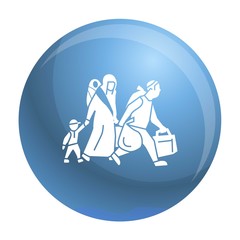 Migrant family leave home icon. Simple illustration of migrant family leave home vector icon for web design isolated on white background