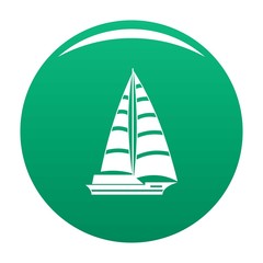 Yacht modern icon. Simple illustration of yacht modern vector icon for any design green