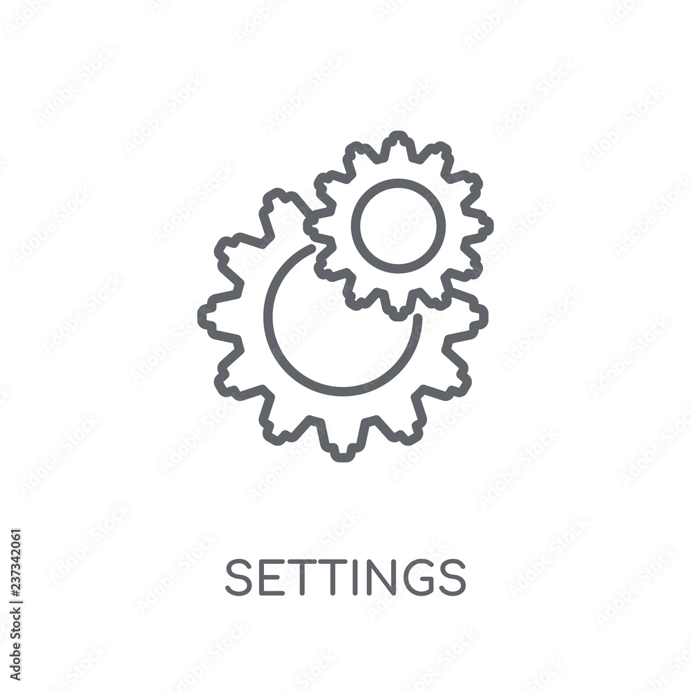 Poster Settings linear icon. Modern outline Settings logo concept on white background from User Interface and Web Navigation collection