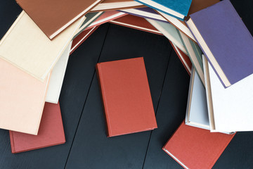 Book hardback on wooden table