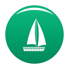 Yacht travel icon. Simple illustration of yacht travel vector icon for any design green