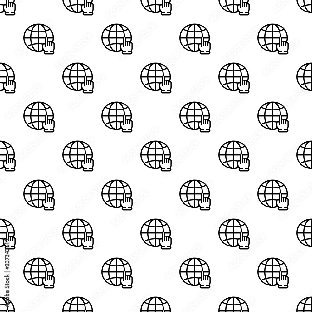 Poster global hand click pattern seamless vector repeat for any web design