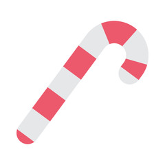 candy canes flat icon on isolated white transparent background.	