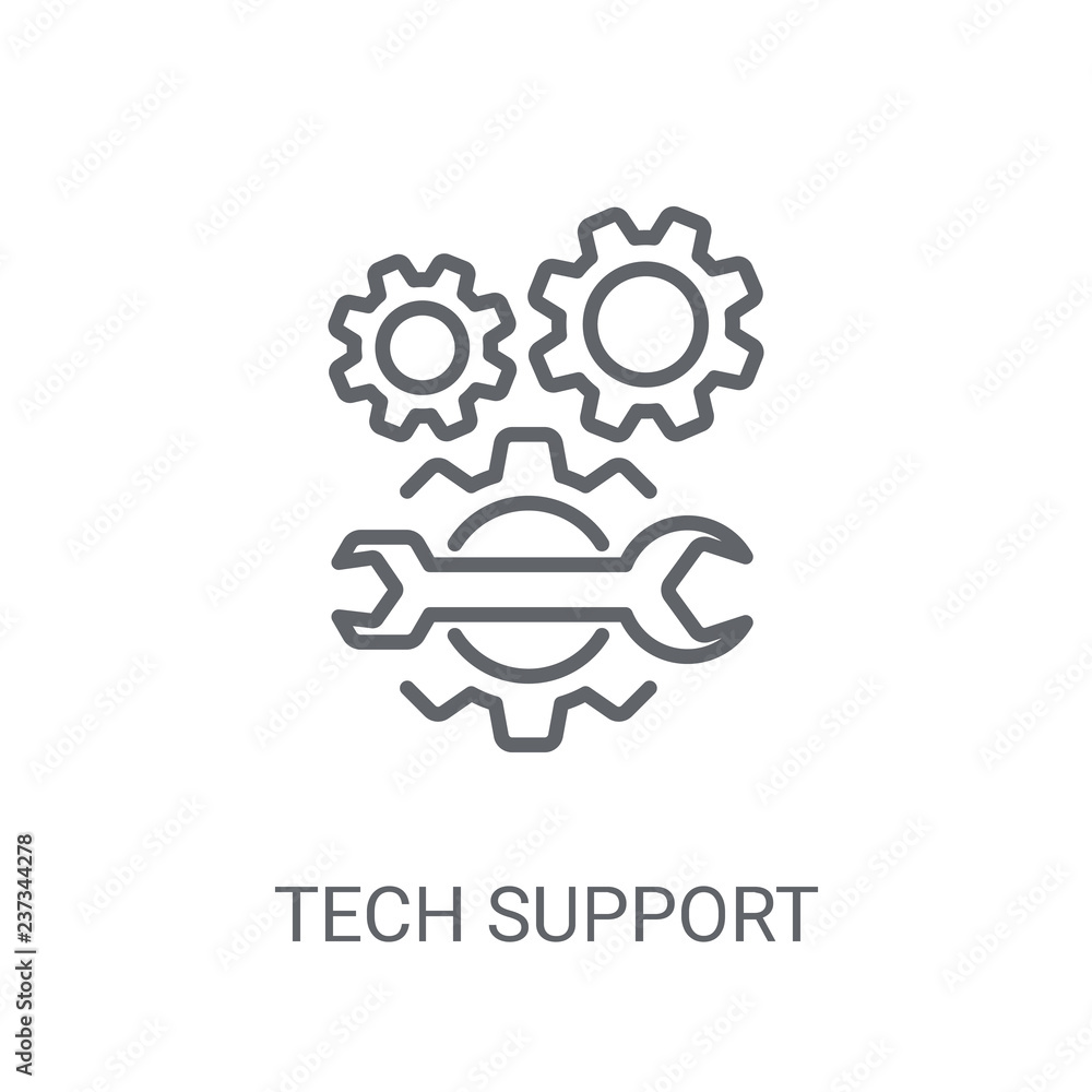 Poster tech support icon. trendy tech support logo concept on white background from web hosting collection