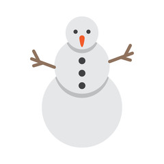 snowman flat icon on isolated white transparent background.	